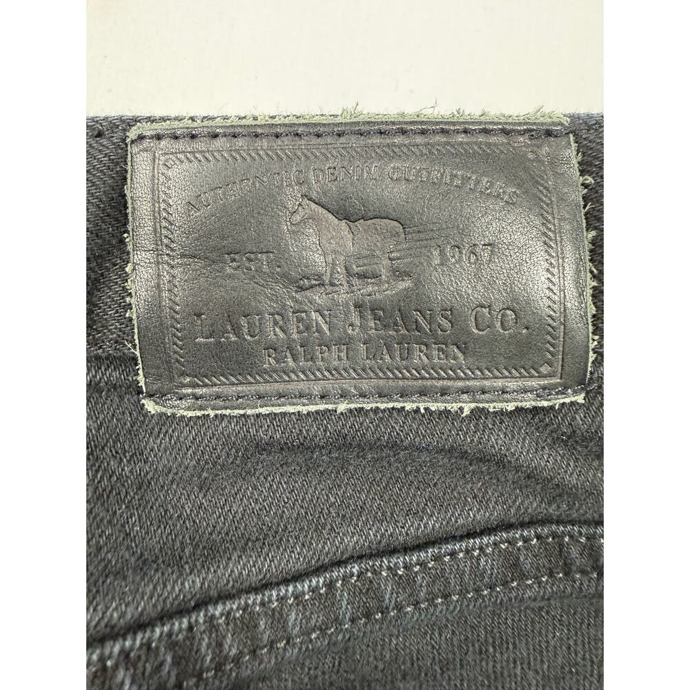 90s Vintage Ralph Lauren Black Bootcut Jeans Lace Detailing Sz 12 cotton - Picture 4 of 13